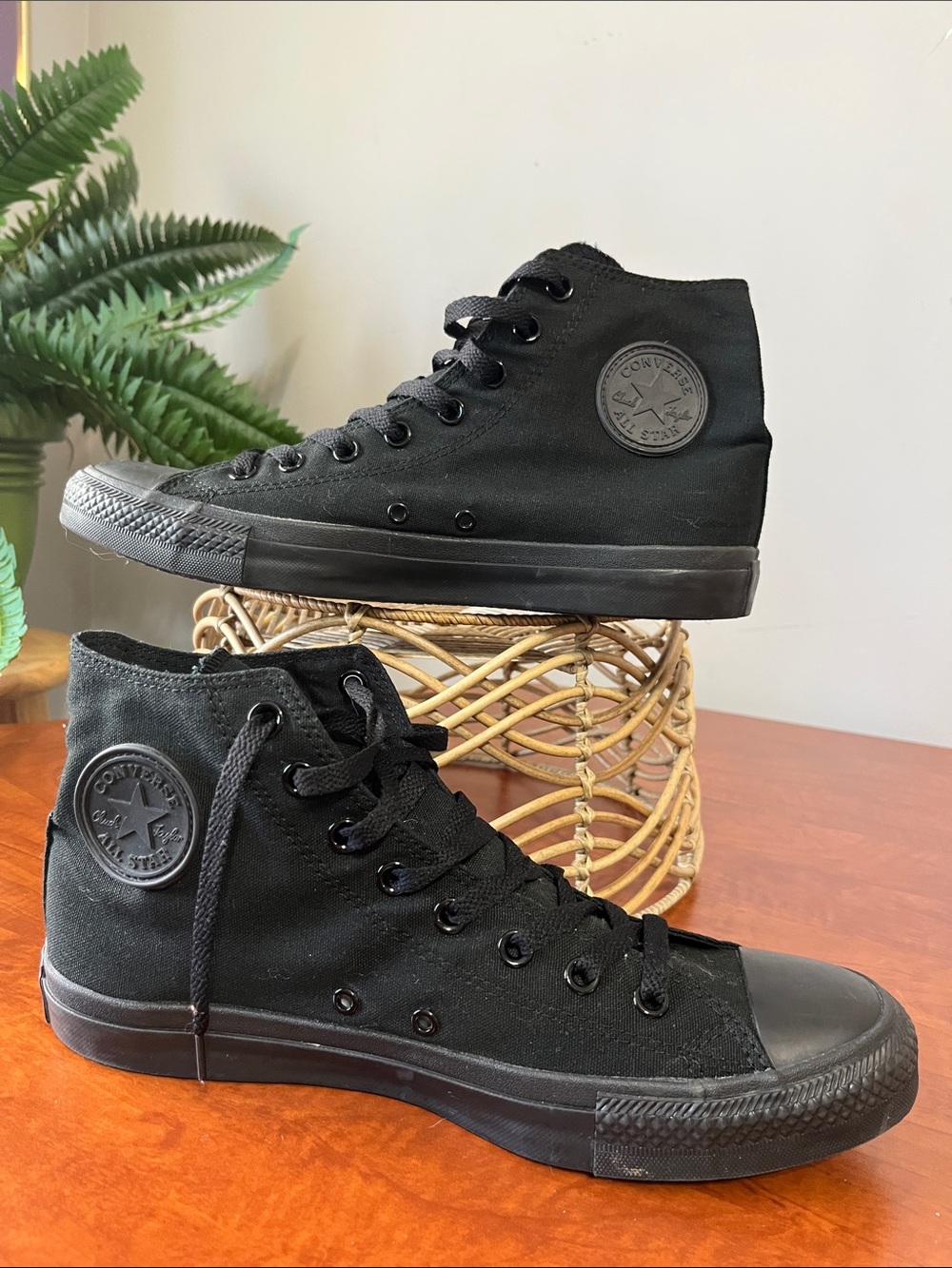 Converse All Star High Top Monochrome Sneakers Black